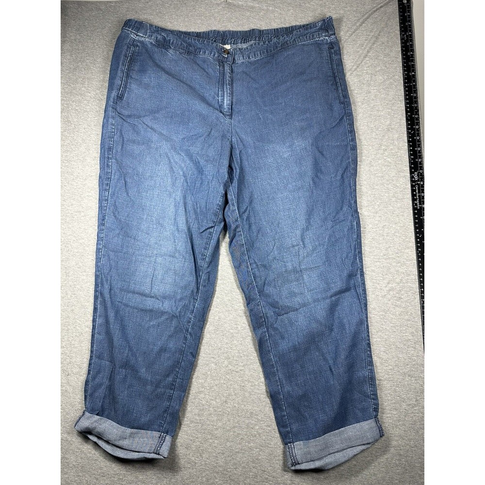 J. Jill Denim Chambray‎ Tencel Linen Blend Crop Pants, NWT